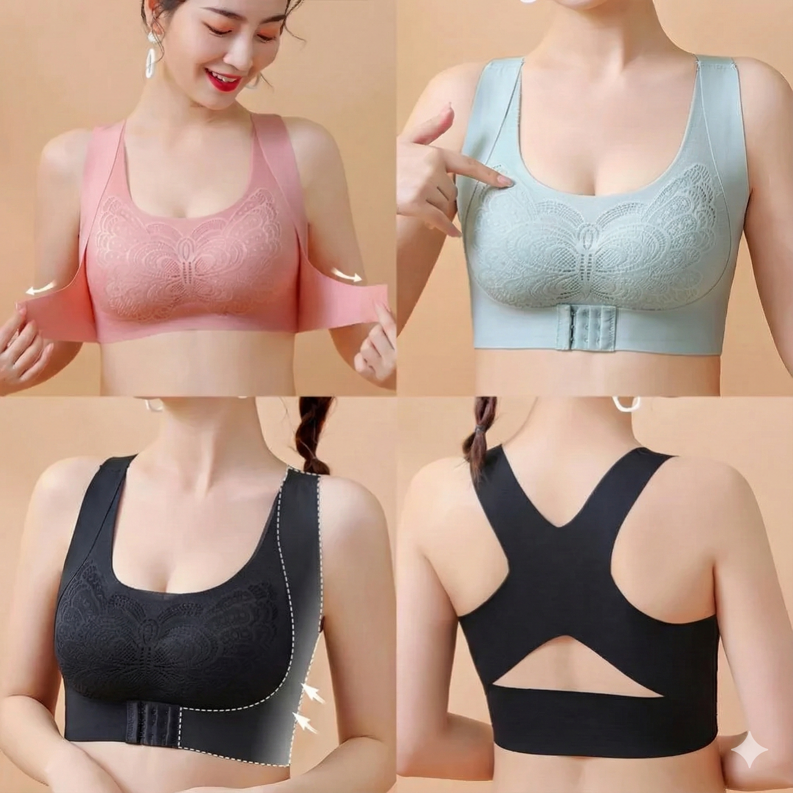 Butterfly Lace Front Open Bra Butterfly Lace Front Open Bra