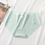 Women's Seamless Heart Print Cotton Panties with Scalloped Waistband