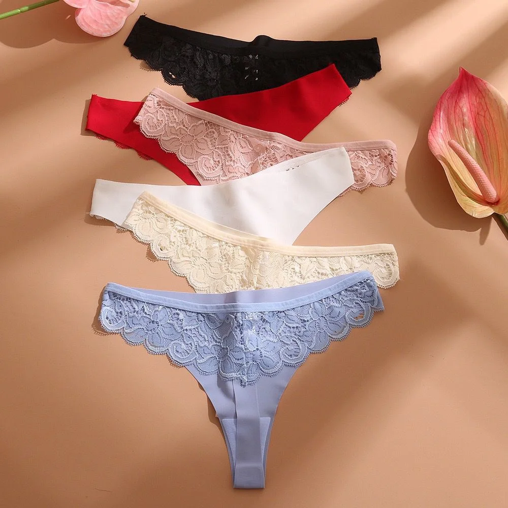WhatsApp-Image-2026-03-02-at-9.33.38-PM-13 Women's Allure Lace Waist Seamless Thong - Comfort Stretch G-String - Image 1